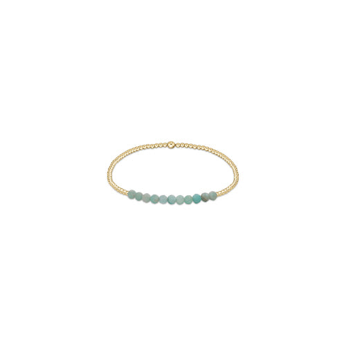 Gold Bliss 2mm Bead Bracelet, Amazonite