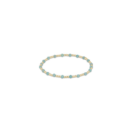 Gemstone Gold Sincerity Pattern 3mm Bead Bracelet, Amazonite