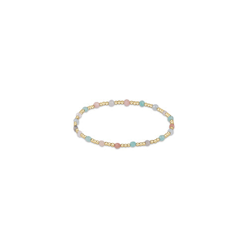 Gemstone Gold Sincerity Pattern 3mm Bead Bracelet, Hot Mess