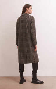 Mason Houndstooth Knit Coat, Black