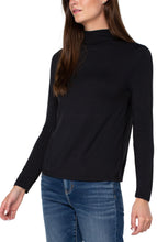 Long Sleeve Mock Neck Knit Top, Black