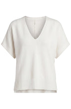 Short Sleeve V-Neck Dolman Popover Knit, Whipped Cream
