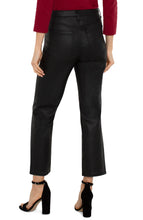 Kennedy High Rise Crop Straight Leg Jean 27" Inseam, Coated Black