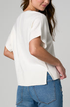 Short Sleeve V-Neck Dolman Popover Knit, Whipped Cream