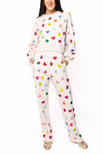 Light Grey Multi Rhinestone Heart Sweatshirt