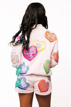 Pale Pink Multi Positive Hearts Mockneck Sweatshirt