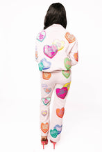 Pale Pink Multi Positive Hearts Mockneck Sweatshirt