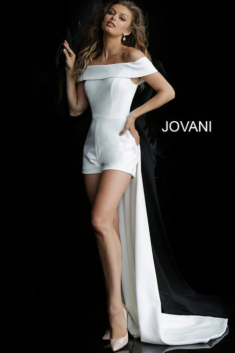 Jovani- 62281- Off The Shoulder Romper- Perfect for Bridal! 
