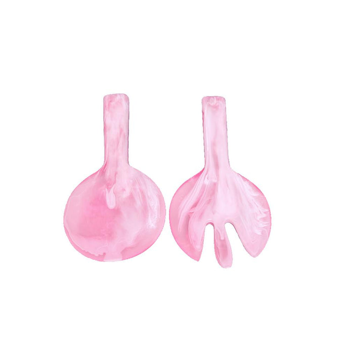 Short Handle Salad Servers, Pink