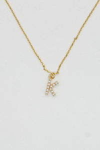 Dainty Love Pearl Initial Necklace [click for more letters]