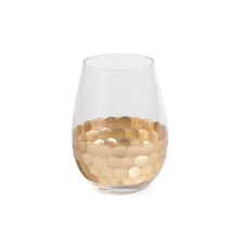Zodax Gold Leaf Stemless Wine Glass