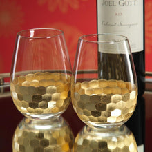 Zodax Gold Leaf Stemless Wine Glass
