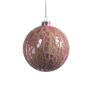 Pink Abstract Beaded Ornament