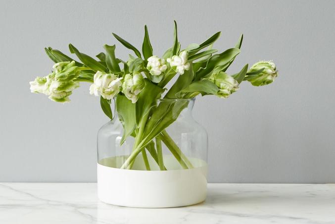 EUROPE2YOU White Colorblock Flower Vase