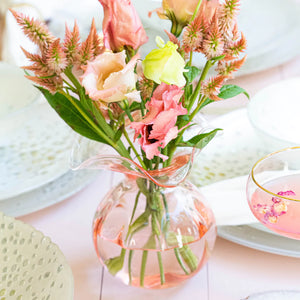 Hibiscus Glass Bud Vase, Pink