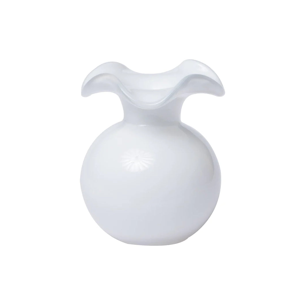 Hibiscus Glass Bud Vase, White
