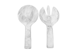 Jumbo Salad Servers, White