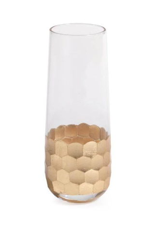 Zodax Aperitivo Triangular Champagne Flute with Gold Rim