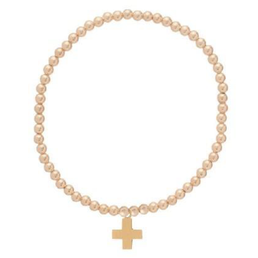 enewton Classic Gold 3mm Bead Bracelet With Charm