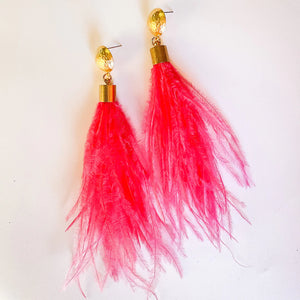 Feather Earring with Hammered Ball Post [click for more colors]