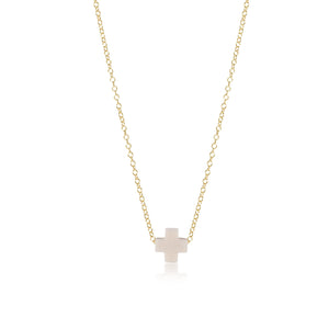 16" Gold Necklace with Off White Signature Cross